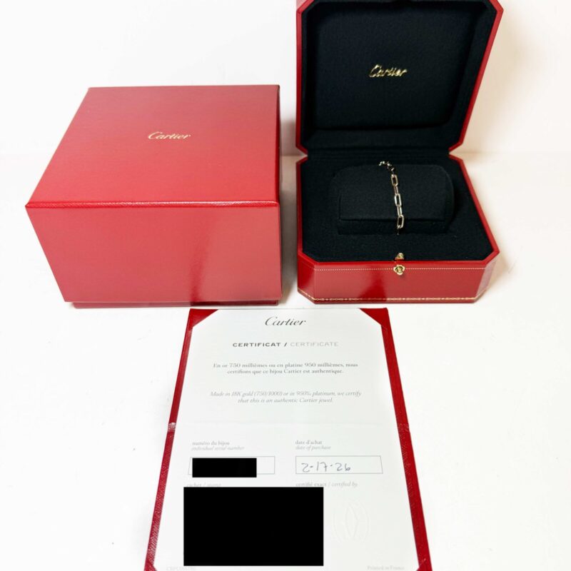 Cartier Santos De Cartier 18K White Gold Chain Bracelet Size 7.5" 9.7 Grams