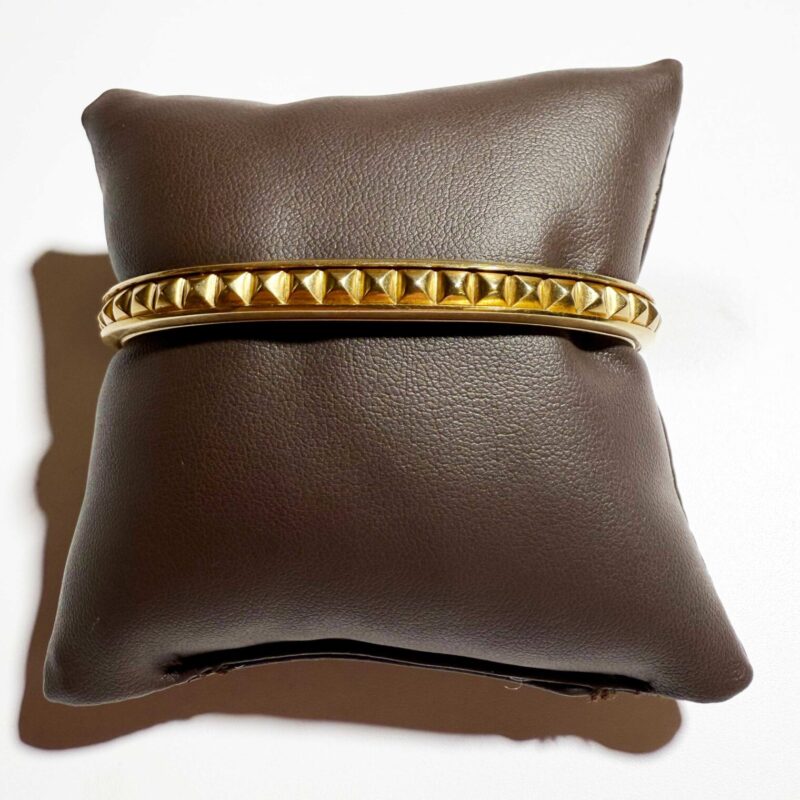 David Yurman Pyramid Cuff Bracelet 18K Yellow Gold Size 8 44.7 Grams
