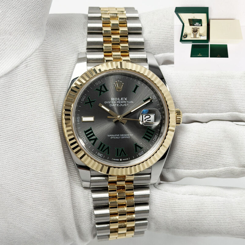 2024 Rolex Datejust 126333 41MM Roman Wimbledon Fluted Jubilee Box Paper