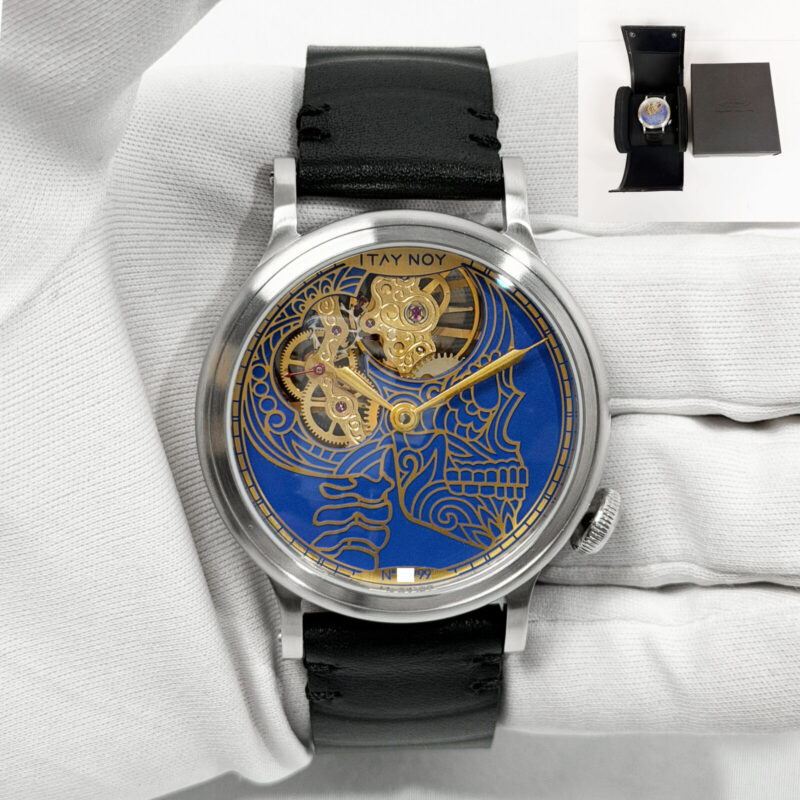 Itay Noy Open Mind-S.bl Skull 44MM Blue Dial Steel Box
