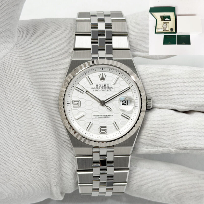 New 2026 Rolex Land-Dweller 127334 40MM White Honeycomb Steel Box Paper