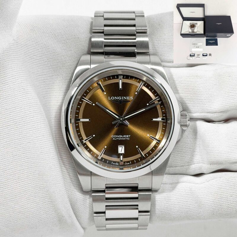 Lnib 2026 Longines Conquest L3.830.4.62.6 41MM Brown Steel Box Paper