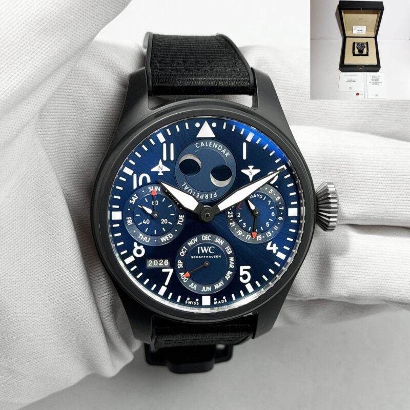 2021 IWC Big Pilot Rodeo Drive Perpetual Calendar IW503001 46MM Blue Ceramic B/p
