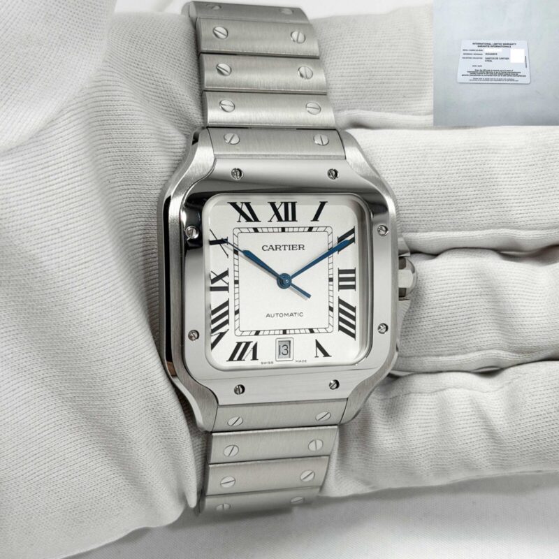 Cartier Santos De Cartier Large WSSA0018 39MM Silver Dial Steel Paper