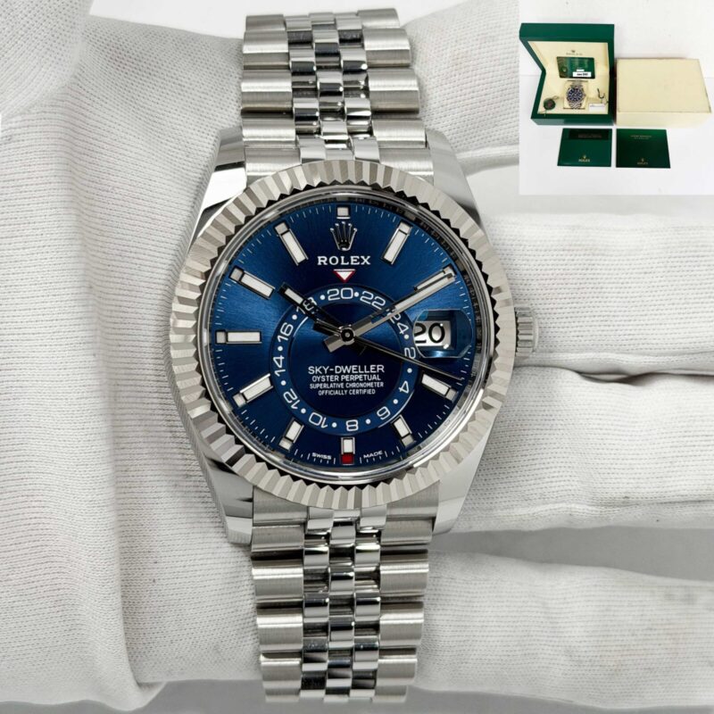 2022 Rolex Sky-Dweller 326934 42MM Blue Dial Jubilee Steel Box Paper