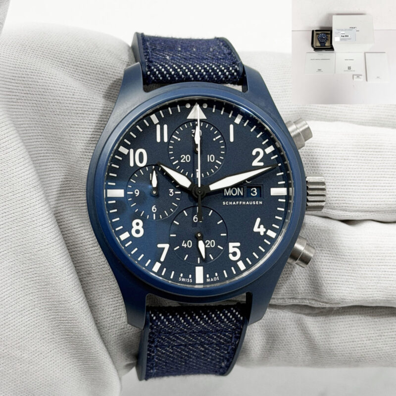 2024 IWC Pilot Chronograph Top Gun IW389404 41MM Blue Ceramic Box Paper