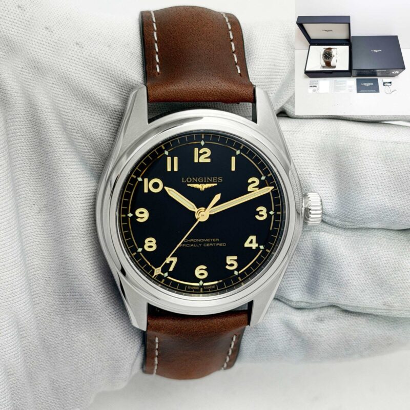 2026 Longines Spirit Pilot L3.809.4.53.2 39MM Black Dial Steel Box Paper