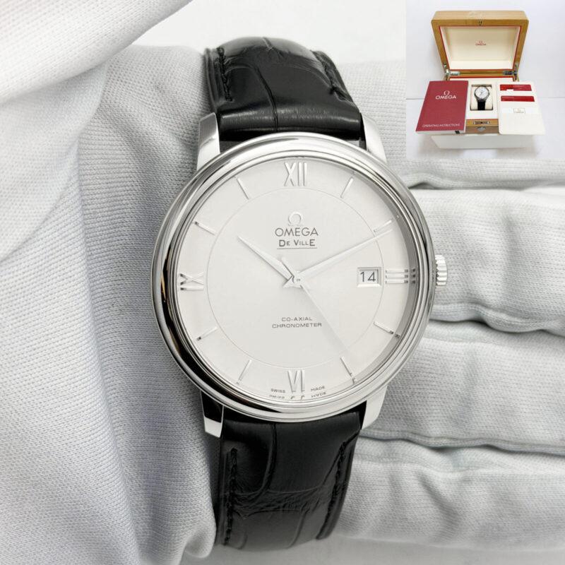 Omega De Ville Prestige 424.10.40.20.02.003 40MM Silver Steel Box Paper