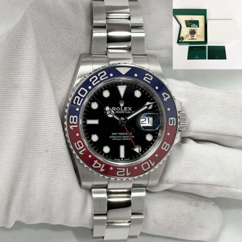 2022 Rolex GMT-Master II Pepsi 126710BLRO 40MM Black Oyster Steel Box Paper