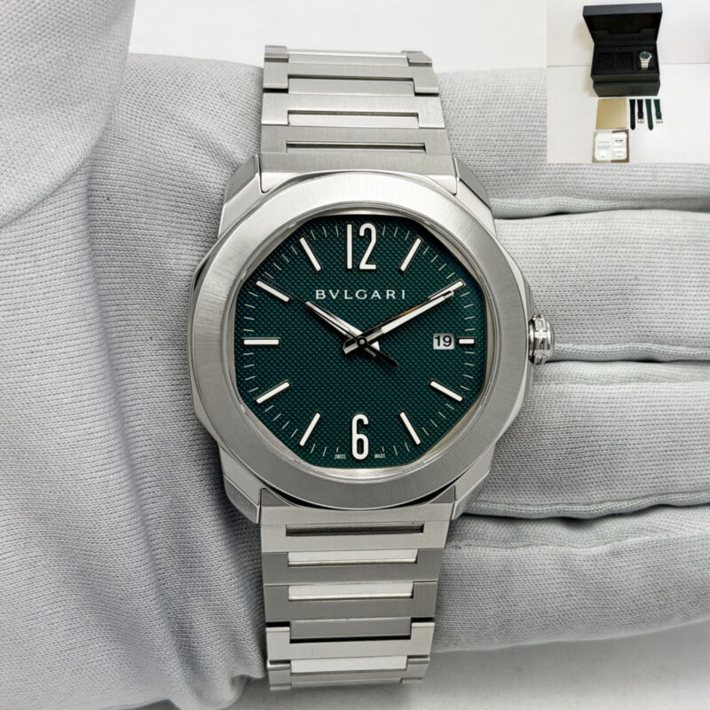 2025 Bulgari Octo Roma 104091 41MM Green Dial Stainless Steel Box Papers