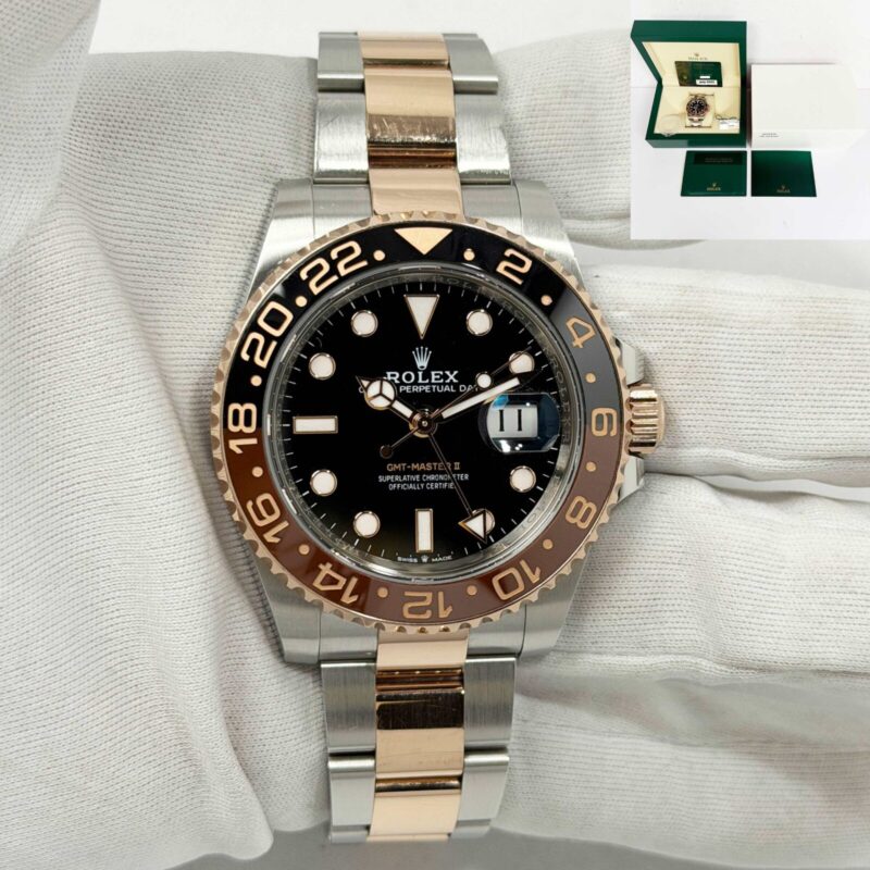 2023 Rolex GMT-Master II Rootbeer 126711CHNR 40MM Black Oyster Two-Tone 18K Rg B/p