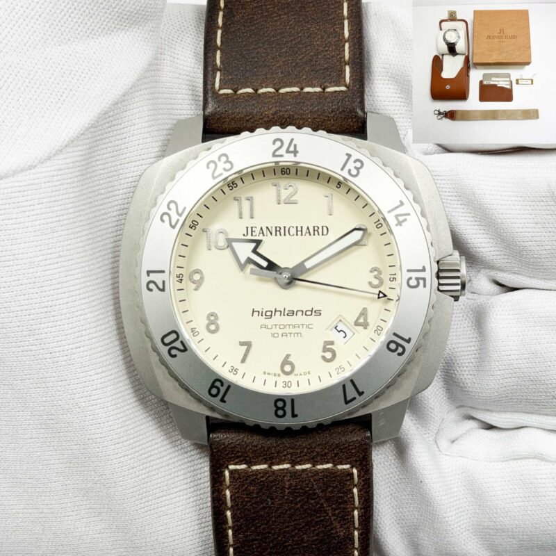 2015 Jeanrichard Highlands 60150-2 45MM Cream Dial Stainless Steel Box Papers