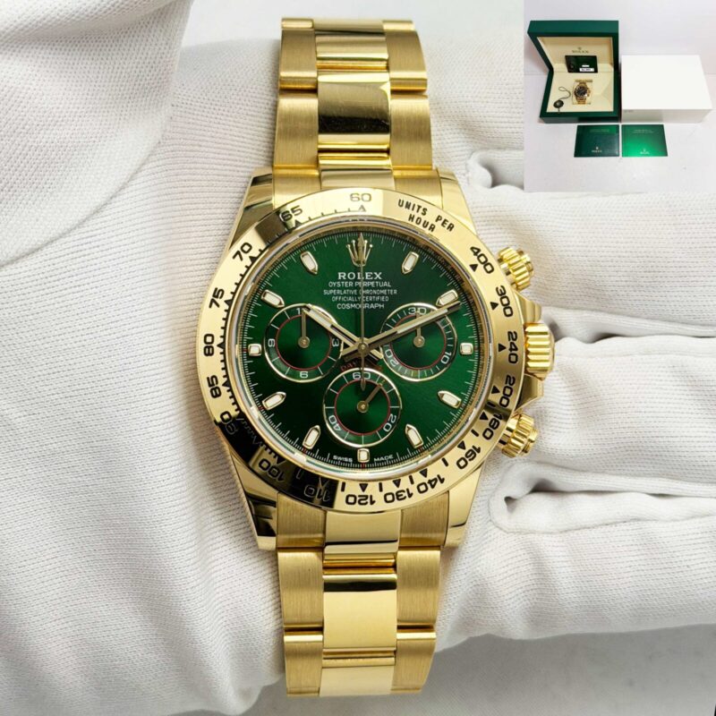 2021 Rolex Daytona John Mayer 116508 40MM Green Oyster 18K Yellow Gold Box Paper