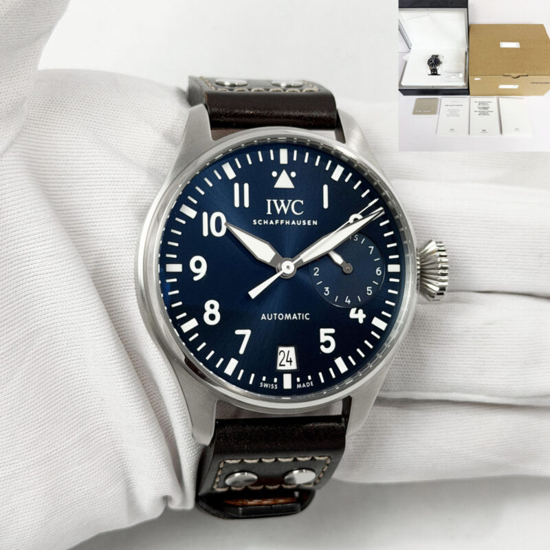IWC Big Pilot Petit Prince IW501002 46MM Blue Steel Box Paper