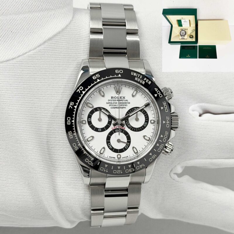 2016 Rolex Daytona Panda 116500LN 40MM White Oyster Steel Box Paper