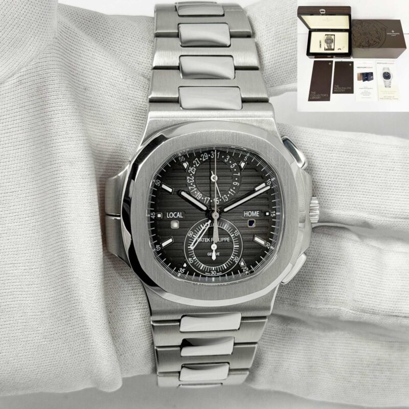 Patek Philippe Nautilus Travel Time 5990/1A-001 40.5MM Black Steel Box