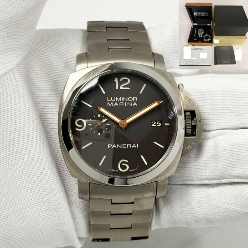 2012 Panerai Luminor Marina 1950 PAM00352 44MM Brown Titanium B/p Service Paper