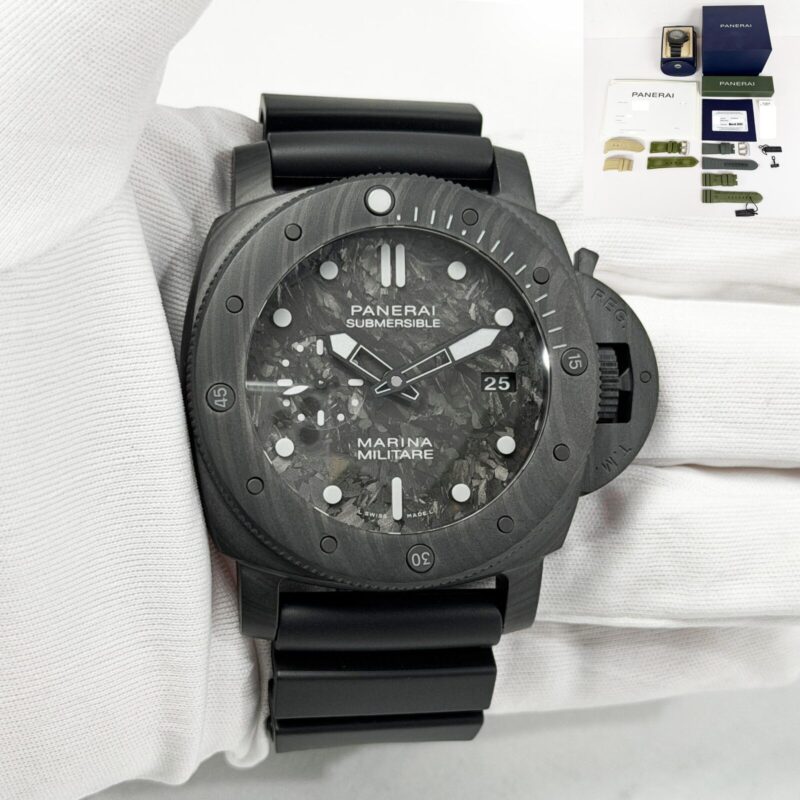 2023 Panerai Submersible Marina Militare PAM02979 47MM Black Carbon Titanium B/p