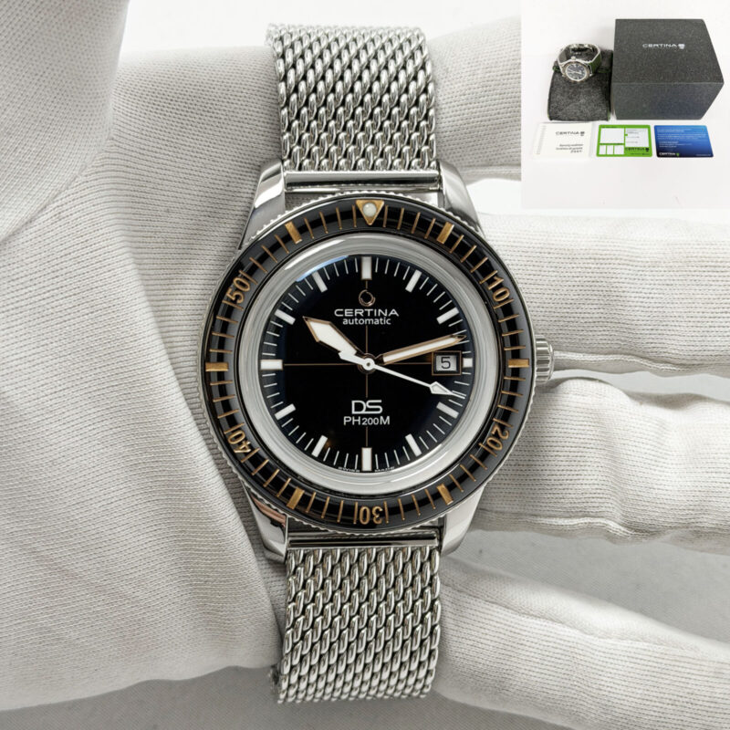 Certina Ds PH200M C036.407.11.050.01 42.8MM Black Steel Box Paper