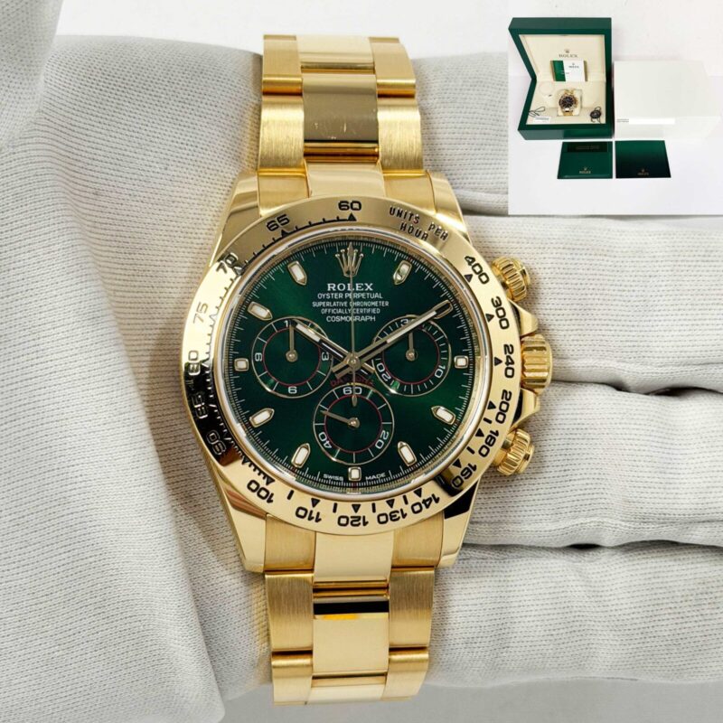 2017 Rolex Daytona John Mayer 116508 40MM Green 18K Yellow Gold B/p