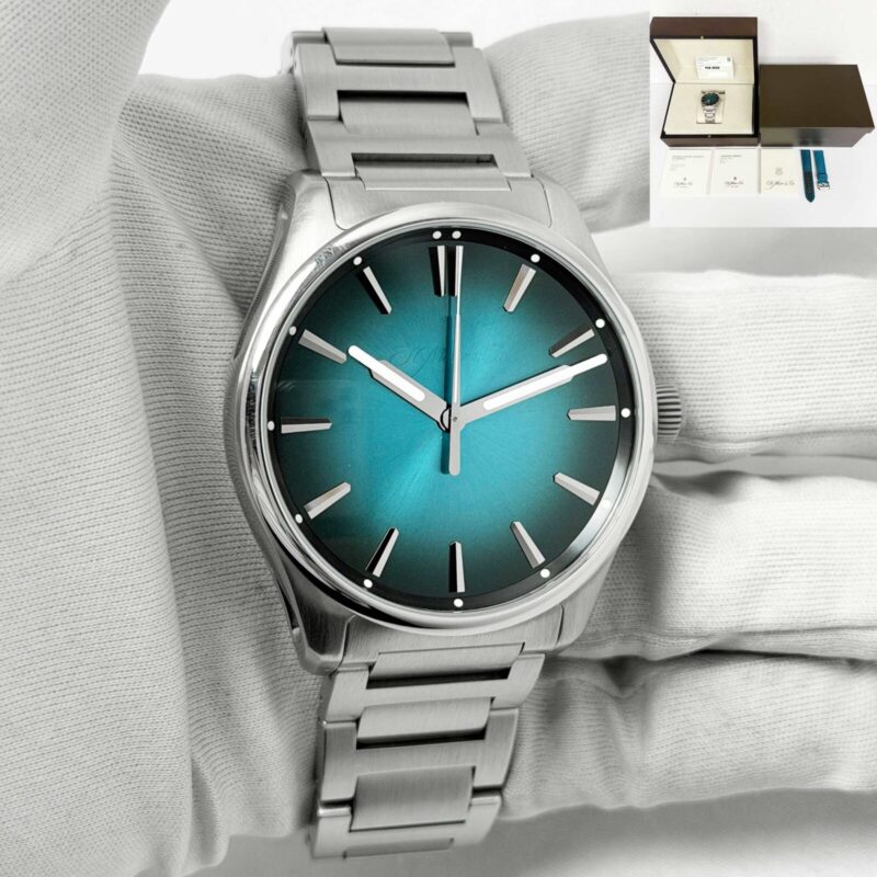 2022 H.moser & Cie. Pioneer Centre Seconds 3200-1214 42MM Blue Steel B/p