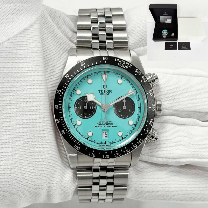 2025 Tudor Black Bay Chronograph 79360N 41MM Flamingo Blue Steel Box Paper
