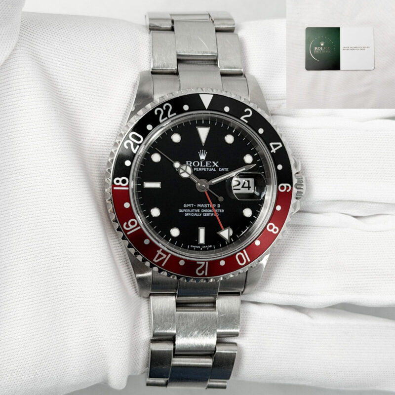 2008 Rolex GMT-Master II Coke 16710 40MM Black Steel Service Card Z-Serial