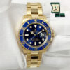 2015 Rolex Submariner Date Bluesy 116618LB 40MM Blue 18K Yellow Gold Box Paper