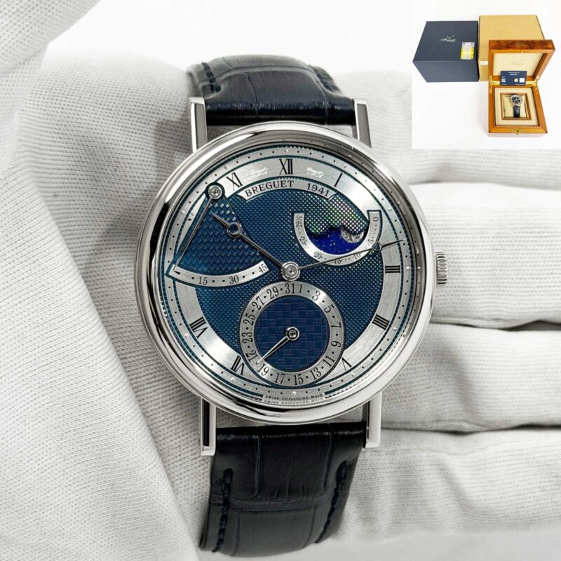 Breguet Classique 7137 39MM Blue 18K White Gold Box Paper