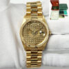 2000 Rolex Day-Date 18238 36MMM Honeycomb Diamond Dial President 18K Yg B/p
