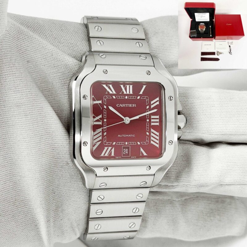 Cartier Santos Qatar WSSA0054 39.8MM Red Steel Box Paper