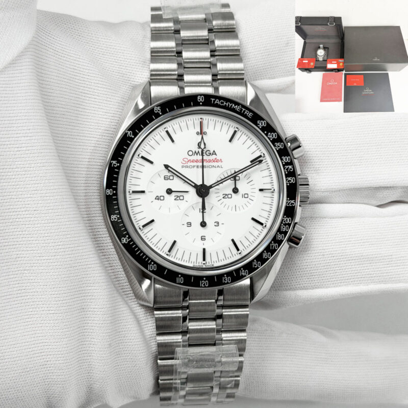 New 2026 Omega Speedmaster Moonwatch 310.30.42.50.04.001 42MM White Steel B/p