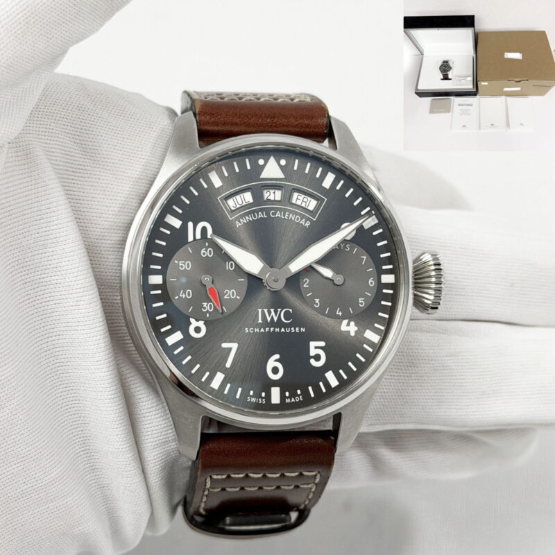 IWC Big Pilot Annual Calendar Spitfire IW502702 46MM Grey Steel Box Paper
