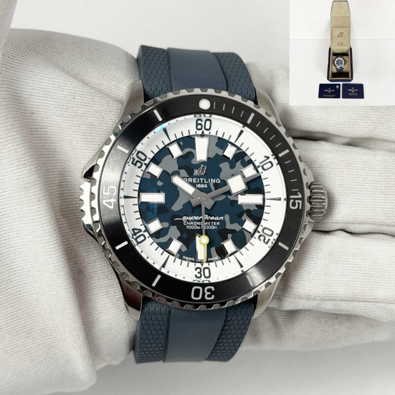 Mint Unpolished Breitling Superocean Super Diver E10379 46MM Black Titanium B/p