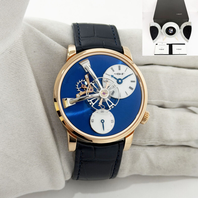 New 2025 Mb&f Legacy Machine 101 51.RIL.W 40MM Blue 18K Rose Gold Box Paper
