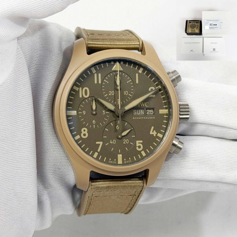 2024 IWC Big Pilot's Top Gun Chronograph Mojave Desert IW389402 41MM Ceramic B/p