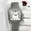 2025 Cartier Santos Large WSSA0089 40MM Silver Dial Titanium Box Paper