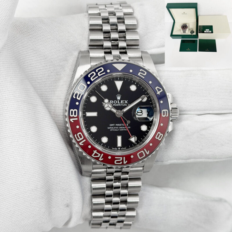 2021 Rolex GMT-Master II Pepsi 126710BLRO 40MM Black Jubilee Steel Box Paper