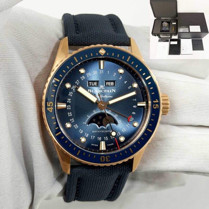 New 2026 Blancpain Fifty Fathoms Bathyscaphe 5054-3640-O52B 43MM Blue 18K Rg B/p