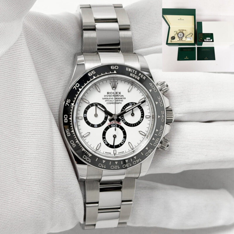 Unpolished 2025 Rolex Daytona Panda 126500LN 40MM White Oyster Steel B/p