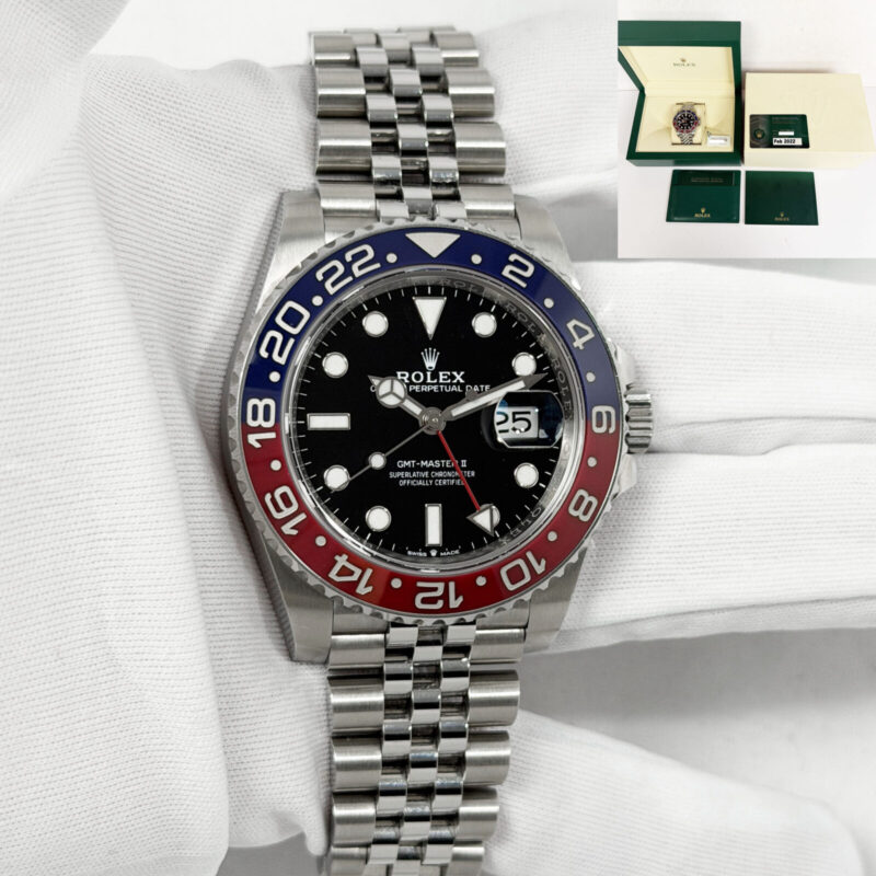 2022 Rolex GMT-Master II Pepsi 126710BLRO 40MM Black Jubilee Steel Box Paper