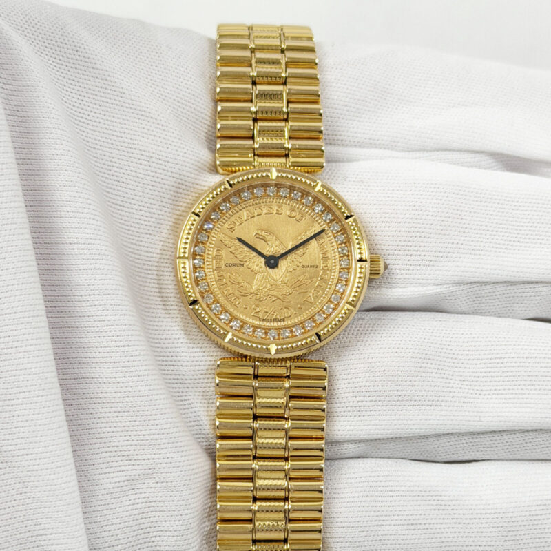 Corum Coin Watch $2.5 Quarter Eagle 24.5MM Gold Diamond Dial