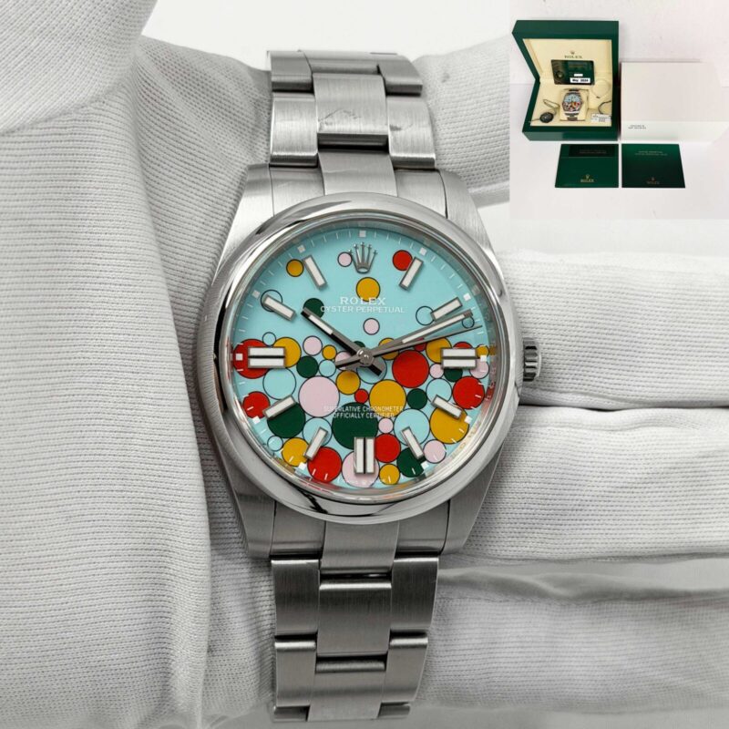 2024 Rolex Oyster Perpetual 124300 41MM Celebration Dial Smooth Oyster Steel B/p