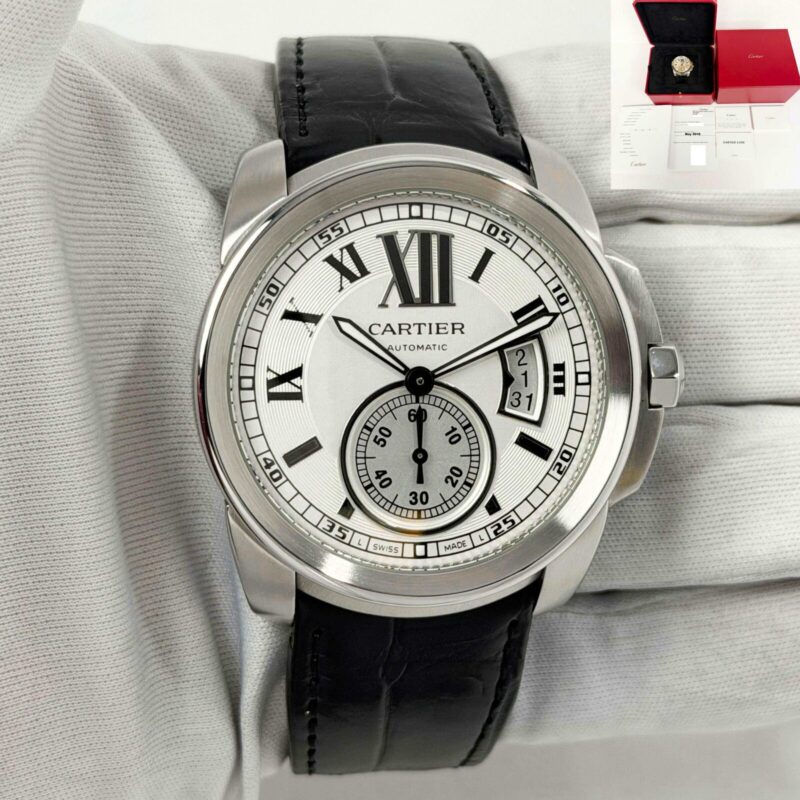 2016 Cartier Calibre De Cartier W7100037 42MM Silver Dial Steel Box Paper