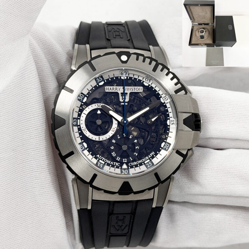 New 2026 Harry Winston Ocean Sport Chrono 411MCA44ZC 44MM Skeleton Titanium B/p