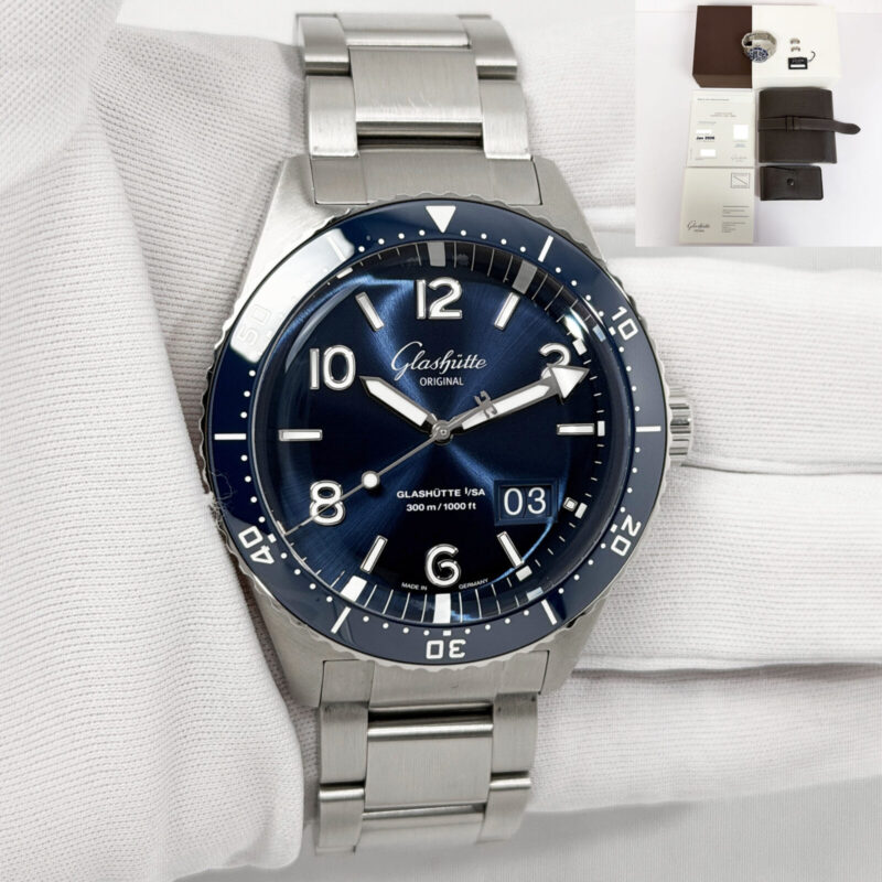 2026 Glashutte Original Seaq Panorama Date 1-36-13-02-81-70 43MM Blue Steel B/p