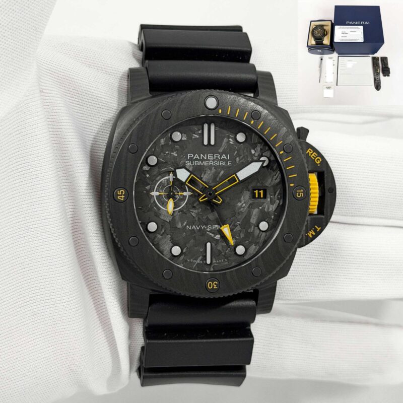 Panerai Submersible GMT Navy Seals PAM01324 44MM Black Carbon B/p