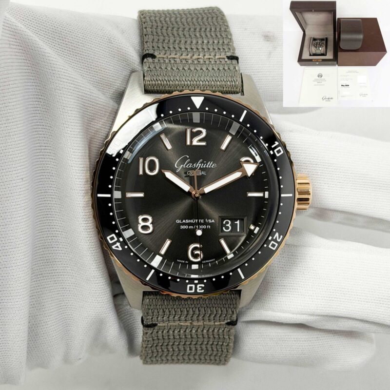 Lnib 2024 Glashutte Original Seaq Panorama Date 1-36-13-04-91-34 43MM Grey Rg Bp