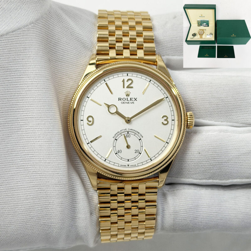 Unworn 2025 Rolex 1908 52508 39MM White 18K Yellow Gold Box Paper
