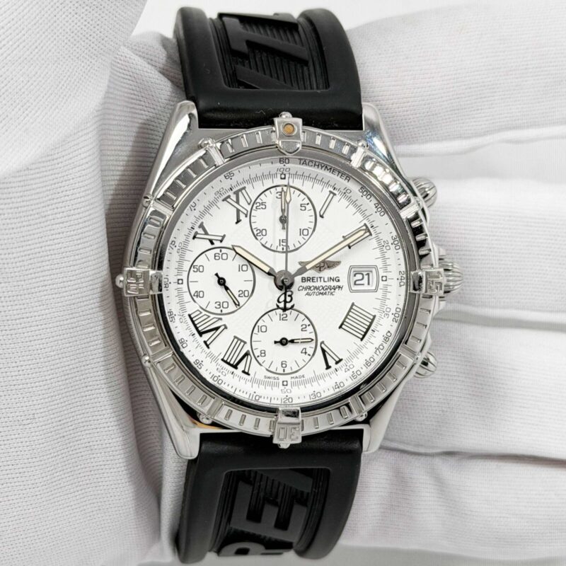 Breitling Crosswind Chronograph A13055 43MM White Dial Steel